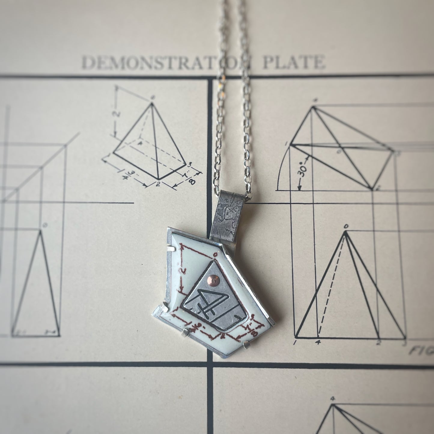 Mechanical Drawing Pendant with Lufkin Ruler