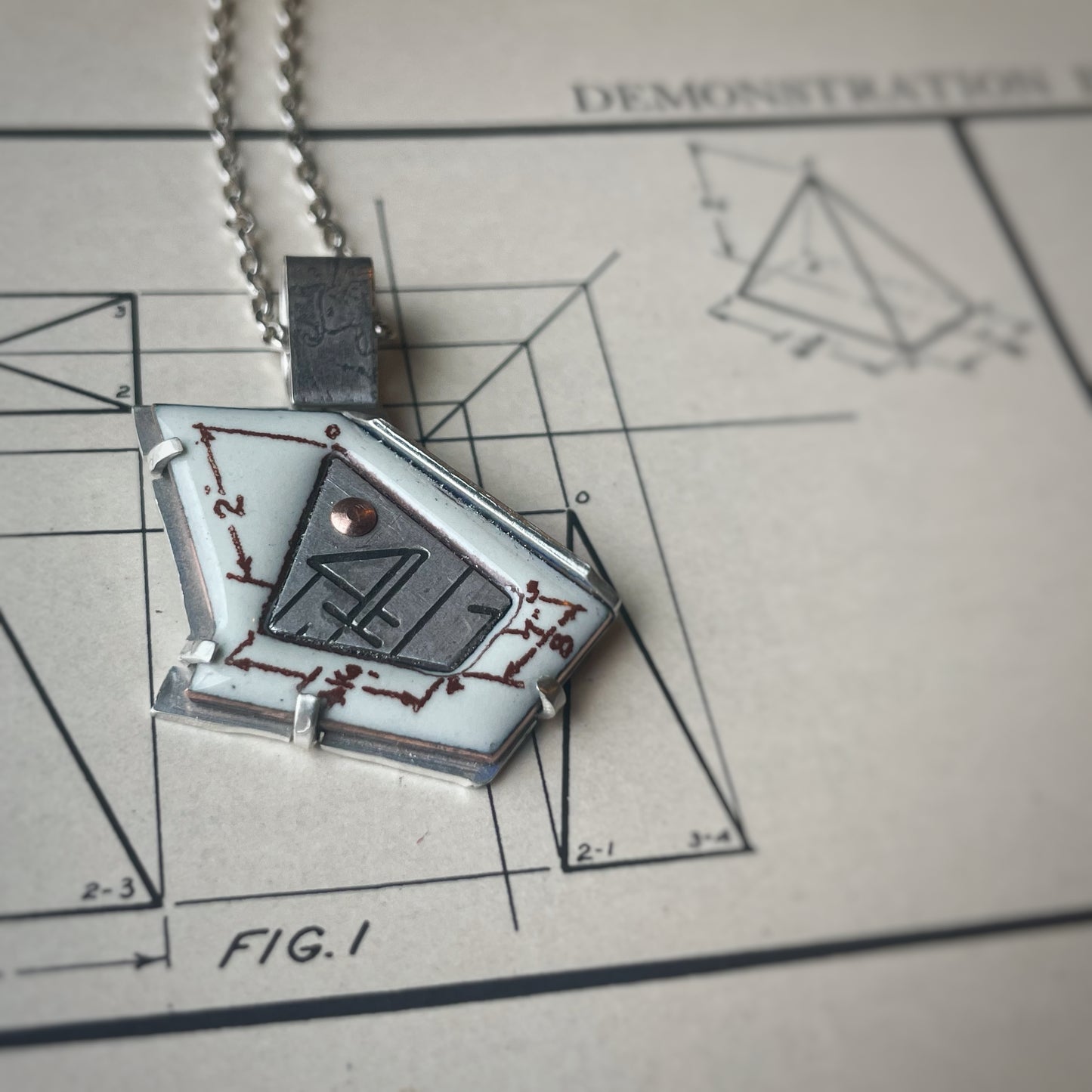 Mechanical Drawing Pendant with Lufkin Ruler