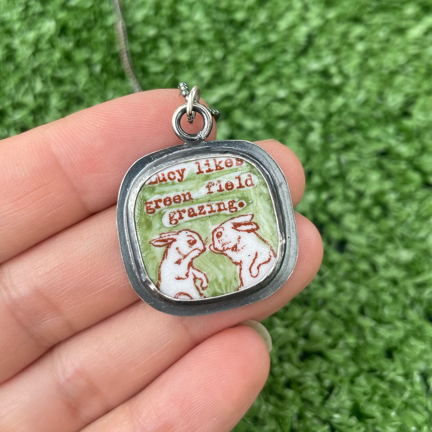 Enamel Bunny Pendants