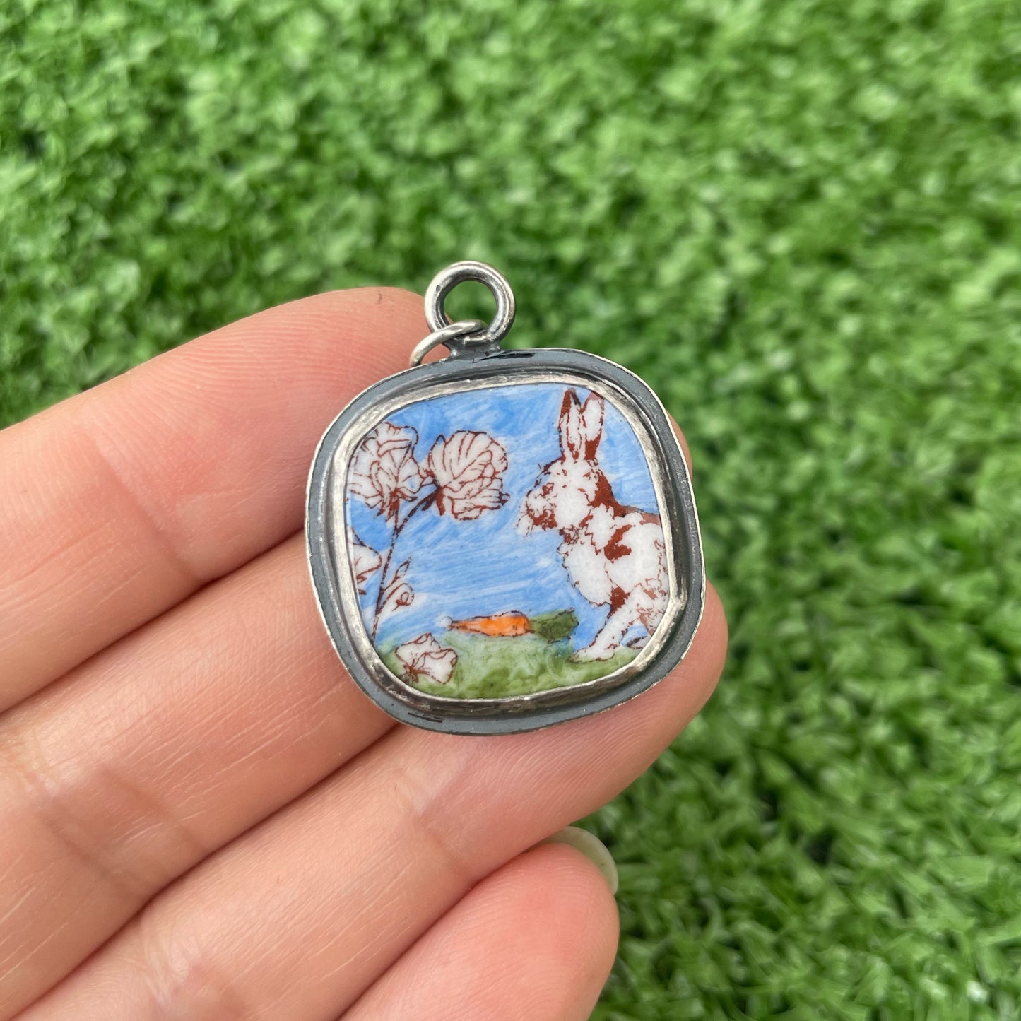 Enamel Bunny Pendants