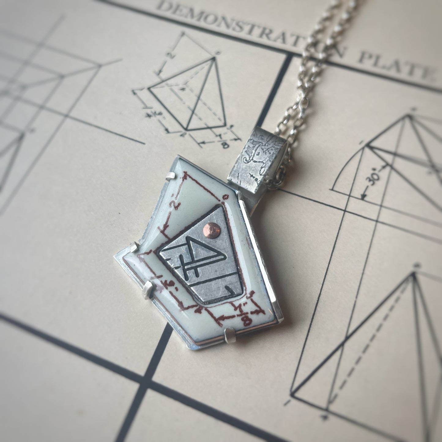 Mechanical Drawing Pendant with Lufkin Ruler