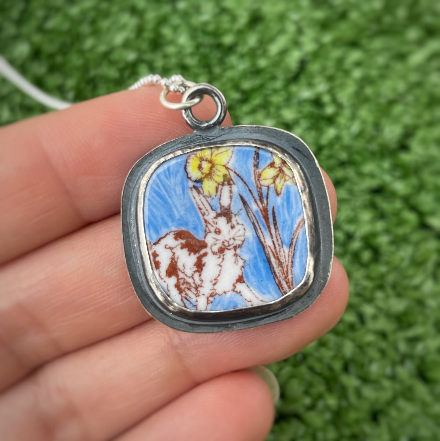 Enamel Bunny Pendants