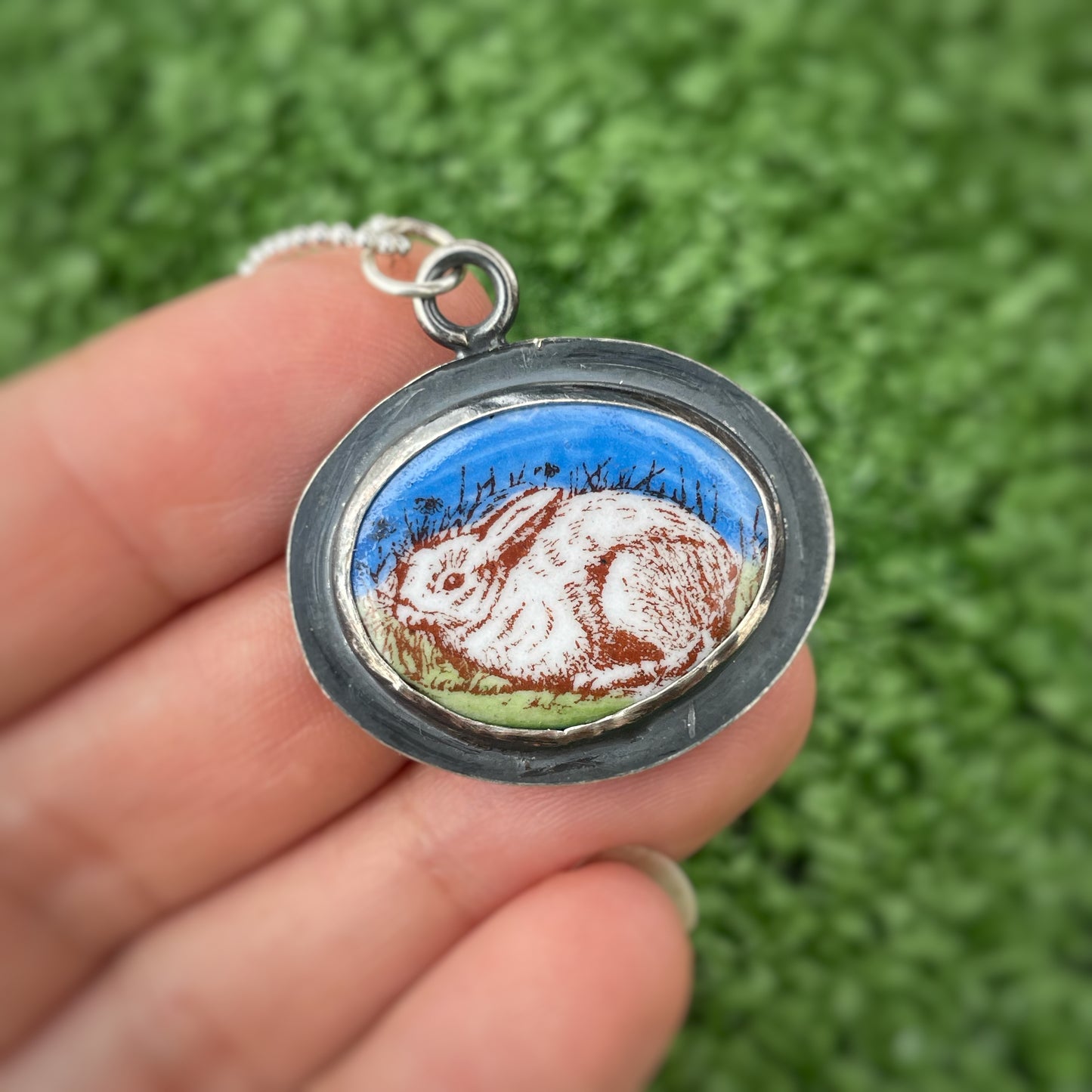 Enamel Bunny Pendants