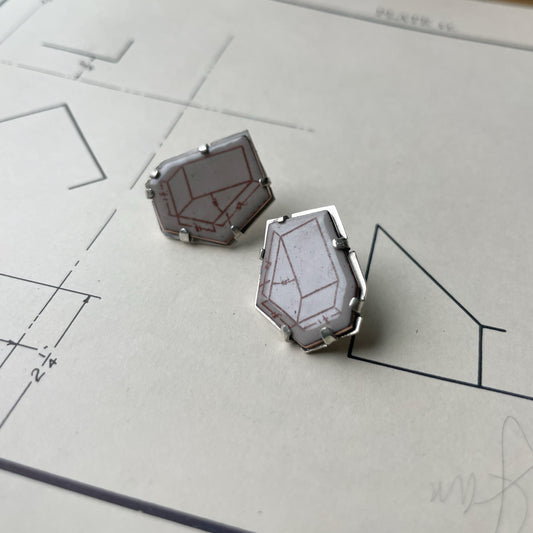 Beveled Block Post Earrings